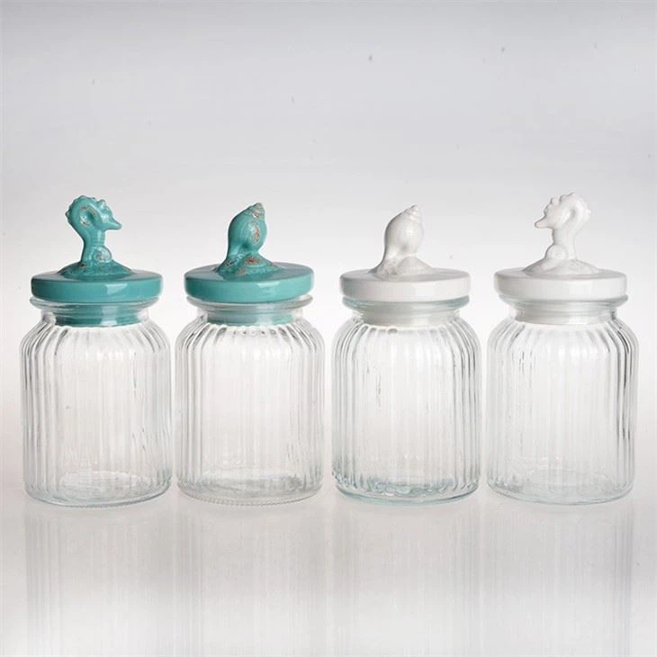 Clear Glass Food Storage Jars With Ceramic Lids
