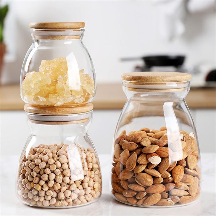 Food Storage Container With Airtight Wooden Lid