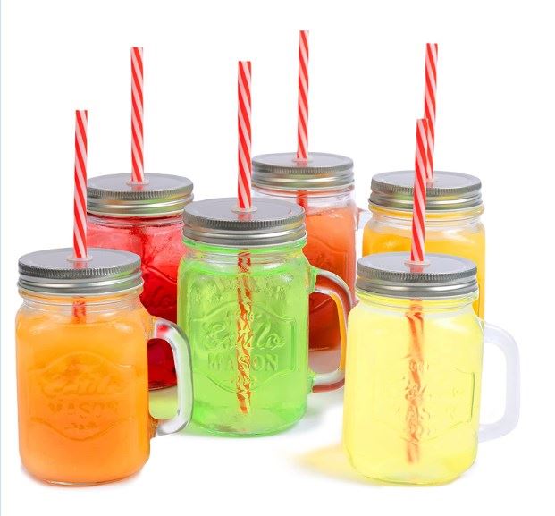 Glass Drinking Mason Jar