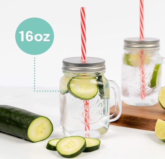 Glass Drinking Mason Jar