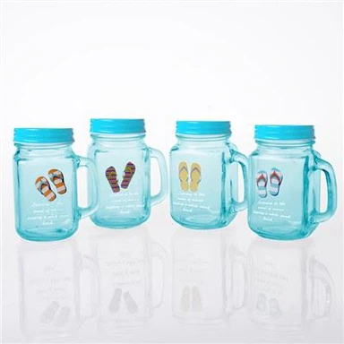 Mason Jar met inschroefdeksel en rietje