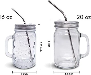 20oz Mason Jar Mug With Handle
