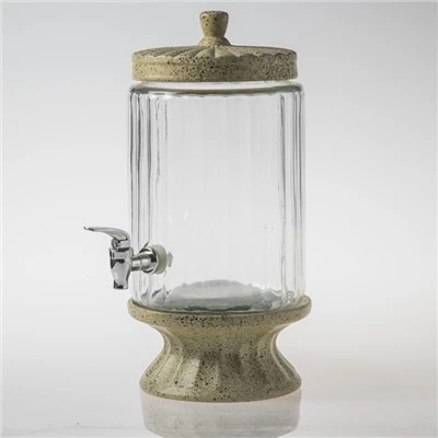 Glazen dispenser met standaard