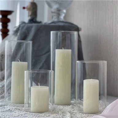 Hoge borosilicaat cilindervaas kandelaar