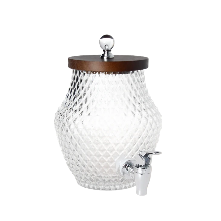 Pineapple-Shaped Glass Beverage Dispenser