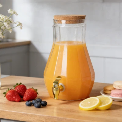 Papaya-Gevormde glazen drankdispenser