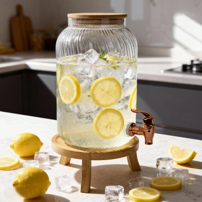 Gedraaide glazen drankdispenser